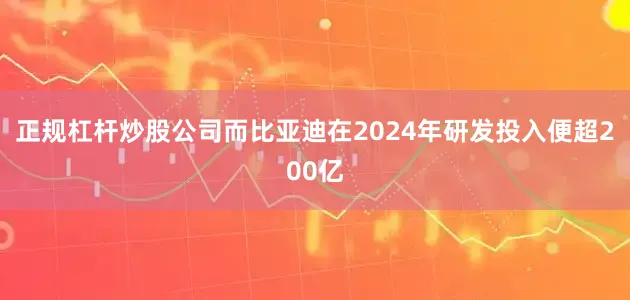 正规杠杆炒股公司而比亚迪在2024年研发投入便超200亿