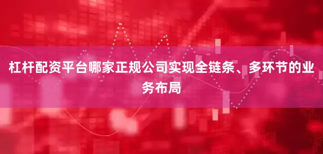 杠杆配资平台哪家正规公司实现全链条、多环节的业务布局