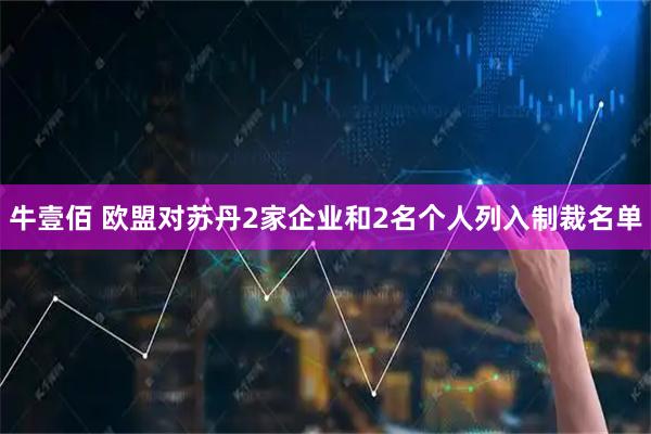 牛壹佰 欧盟对苏丹2家企业和2名个人列入制裁名单